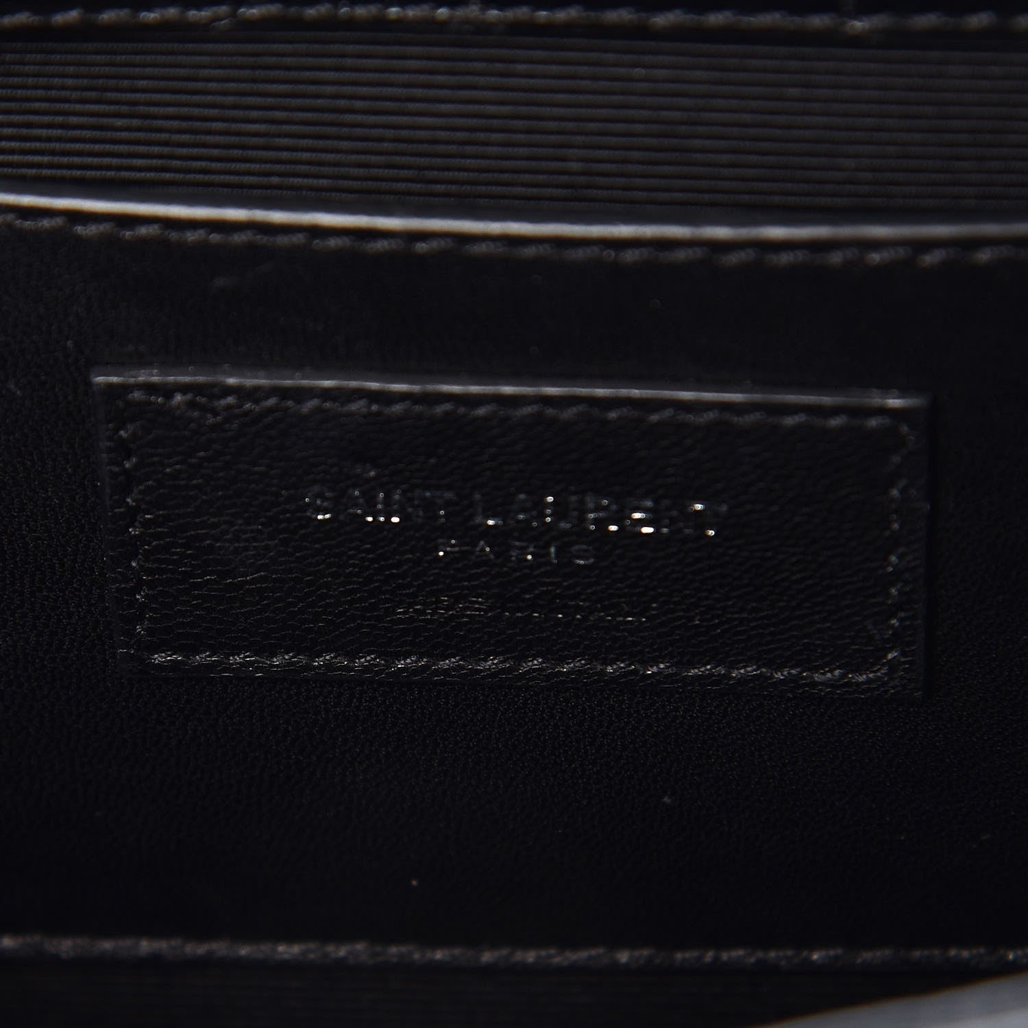 Saint Laurent Calfskin Crocodile Embossed Medium Classic Monogram Kate Tassel Satchel Black 6 of 8