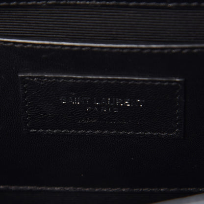 Saint Laurent Calfskin Crocodile Embossed Medium Classic Monogram Kate Tassel Satchel Black 6 of 8