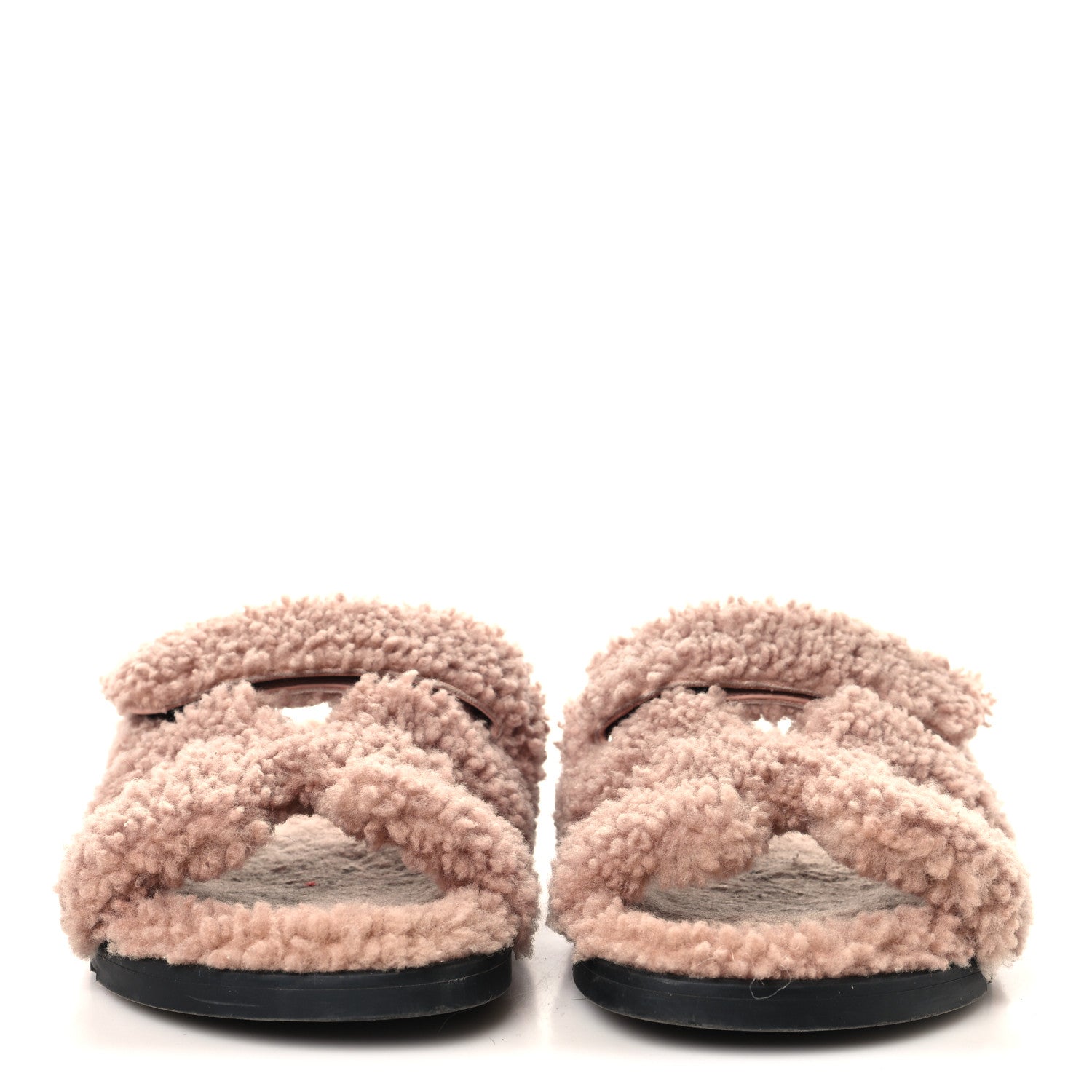 Hermes Woolskin Womens Chypre Sandals 40 Bois De Santal 3 of 9