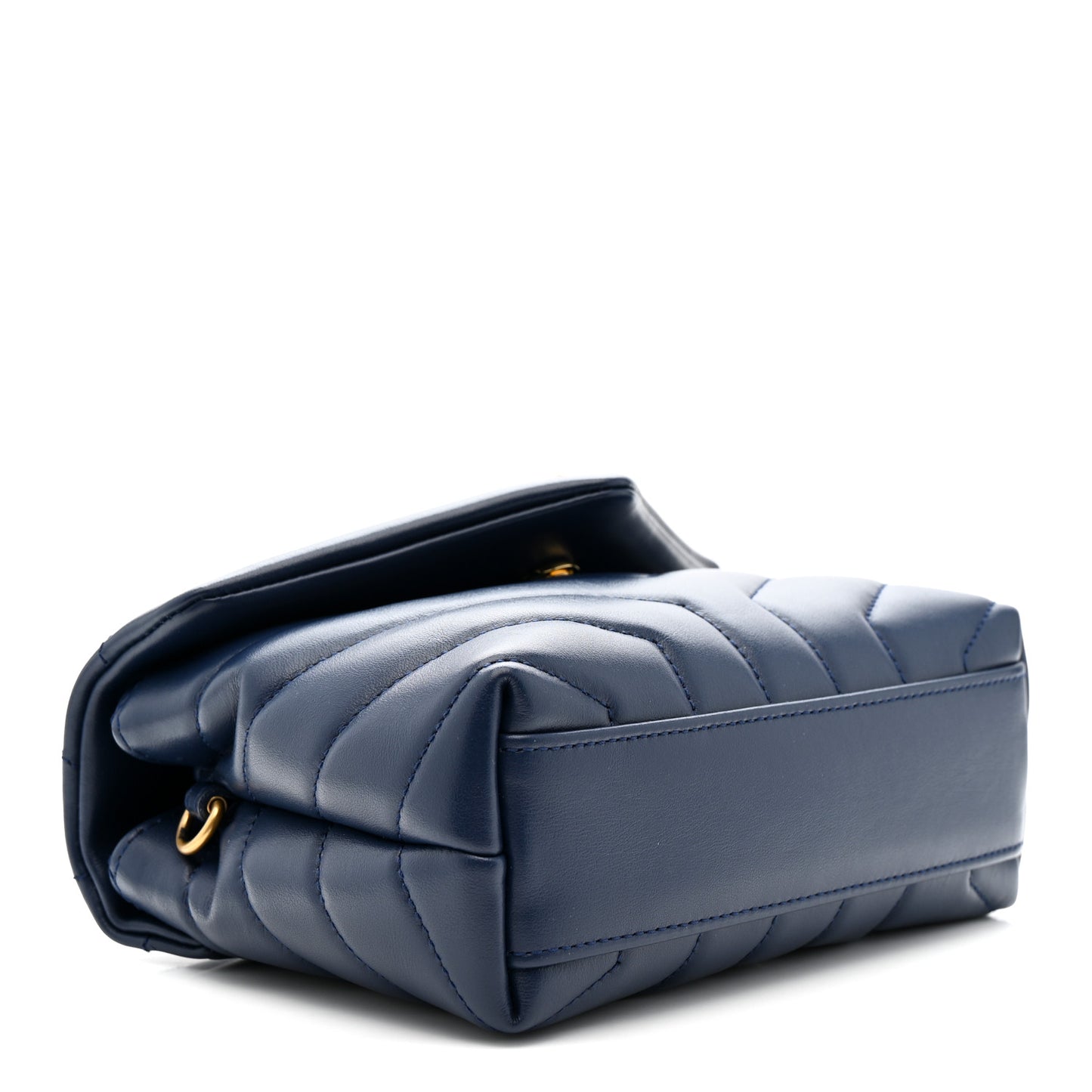 Calfskin Y Quilted Monogram Toy Loulou Crossbody Bag Blue Charron