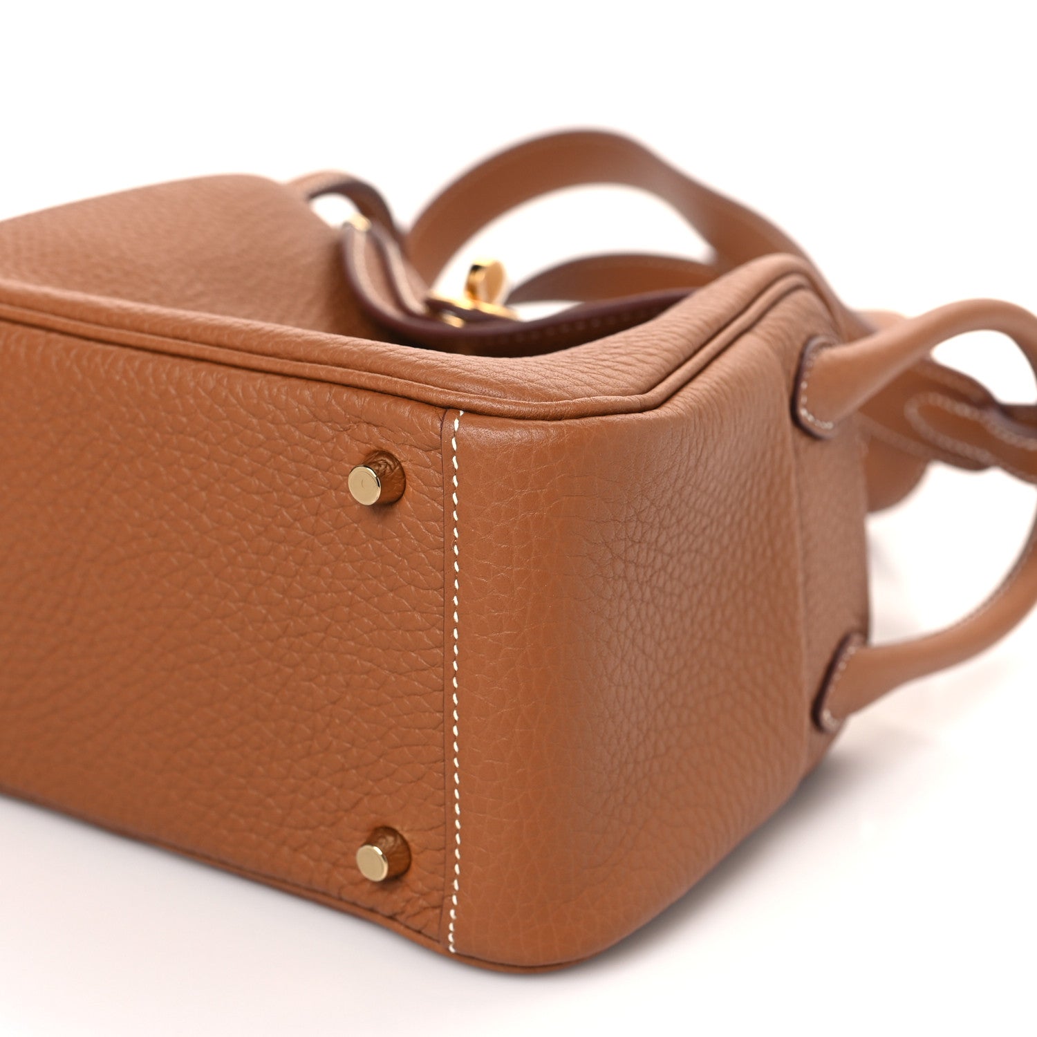 Hermes Taurillon Clemence Mini Lindy 20 Gold 9 of 10