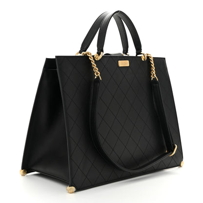 Chanel Calfskin Stitched Large Shopping Tote Bag Black 3 of 10