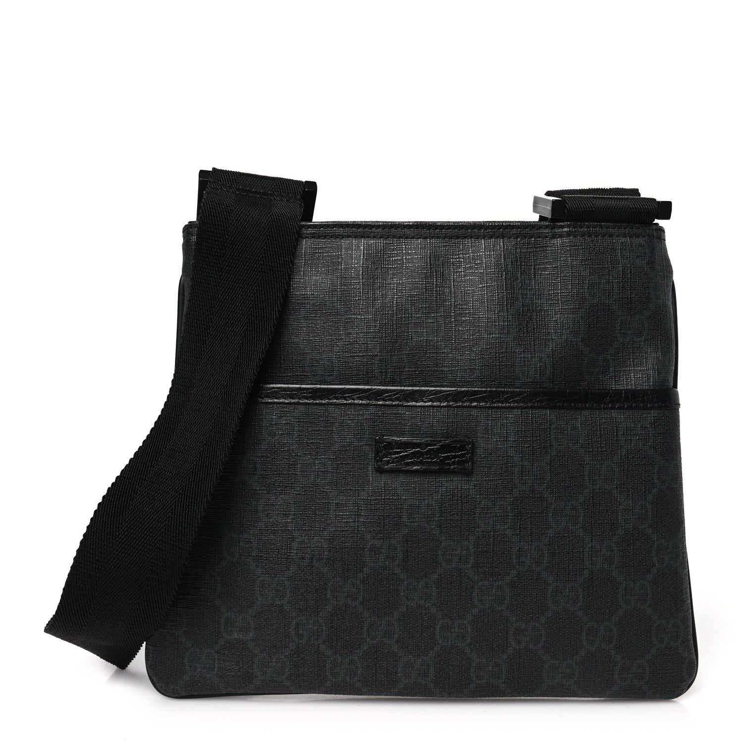 Gucci GG Plus Flat Messenger Bag Black Grey 1 of 10