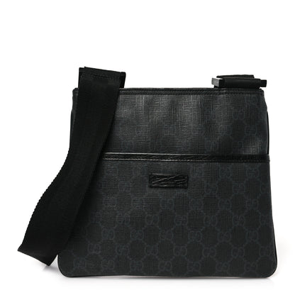 Gucci GG Plus Flat Messenger Bag Black Grey 1 of 10