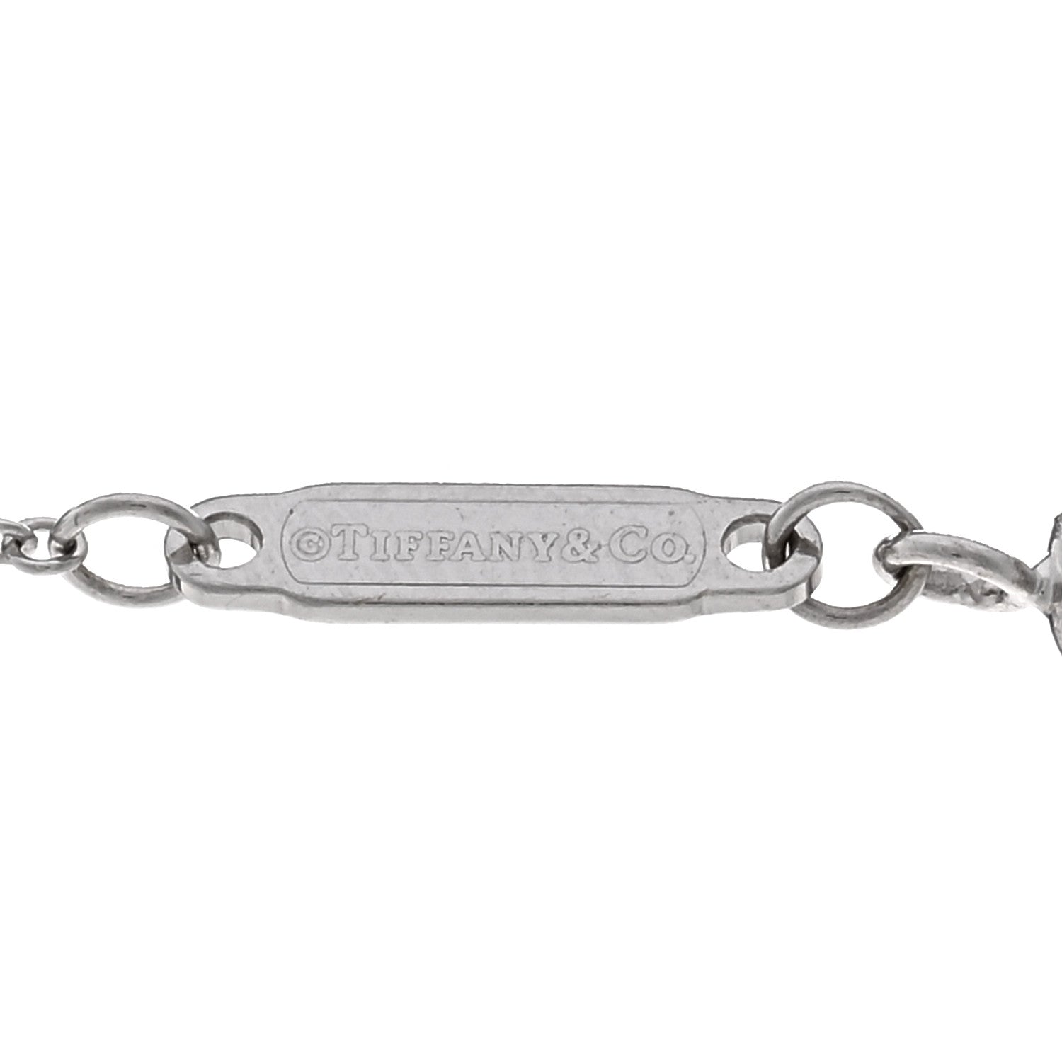 Tiffany 18K White Gold Diamond Mini T Smile Pendant Necklace 4 of 5