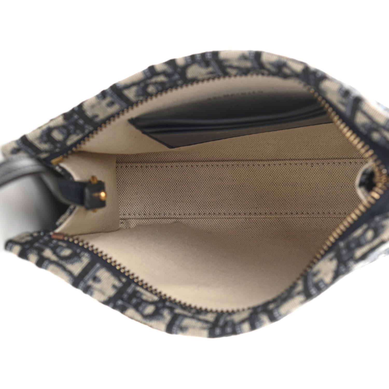 Christian Dior Oblique Zipped Pouch Clutch Blue 5 of 7
