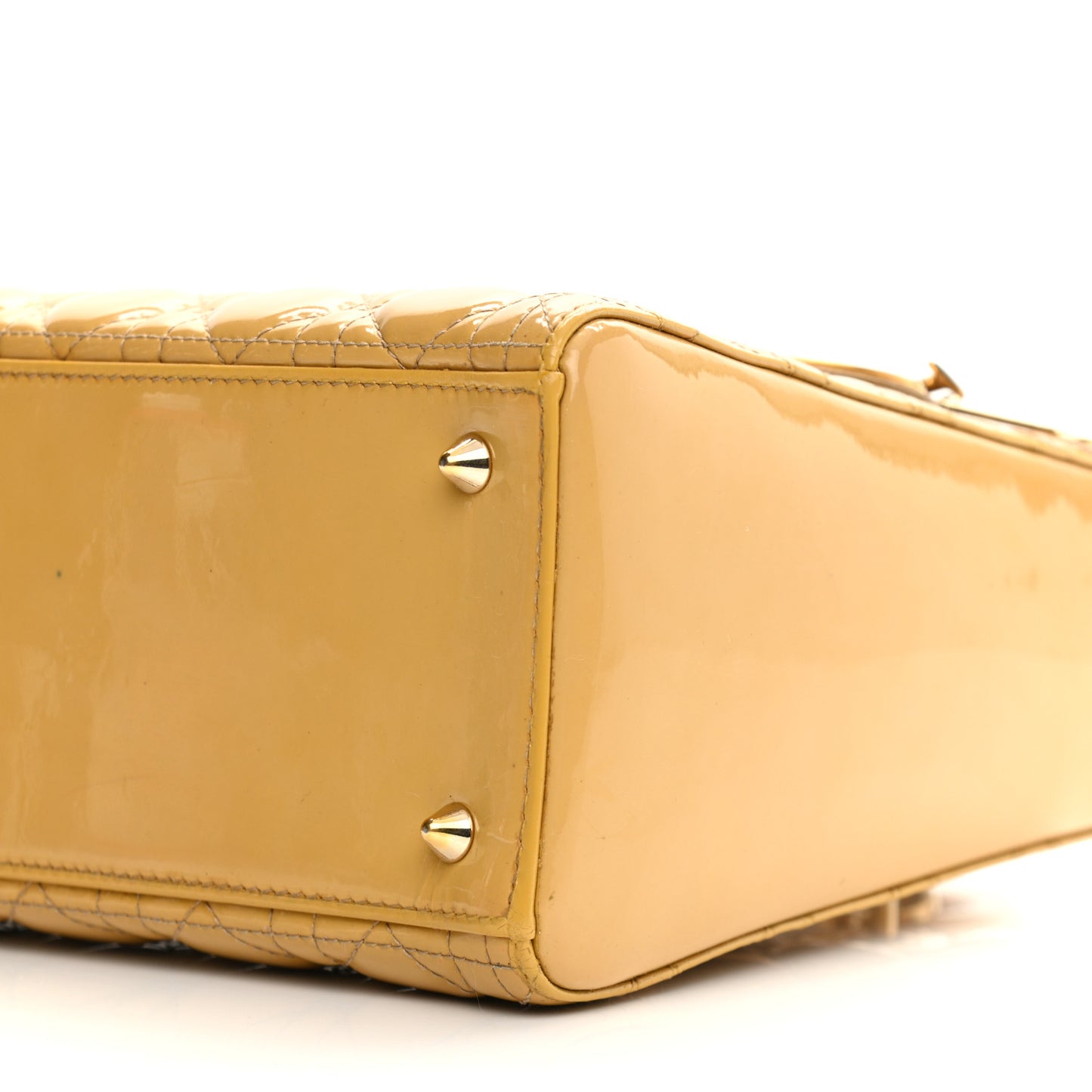 Patent Cannage Medium Lady Dior Beige