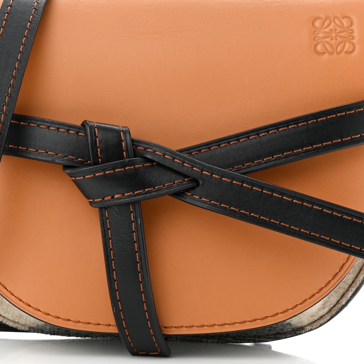Loewe Calfskin Felt Small Gate Crossbody Bag Amber Black Multicolor 8 of 10