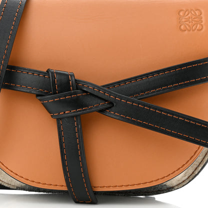 Loewe Calfskin Felt Small Gate Crossbody Bag Amber Black Multicolor 8 of 10