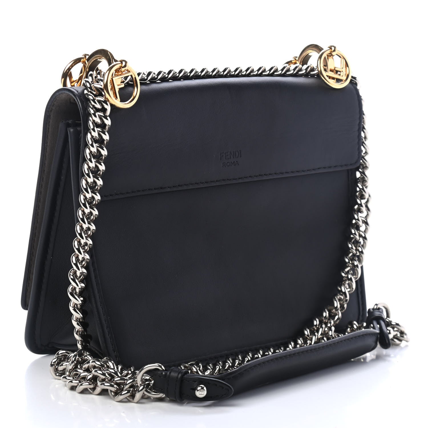 Fendi Vitello Century Opaco F is Fendi Small Kan I Shoulder Bag Black 2 of 5