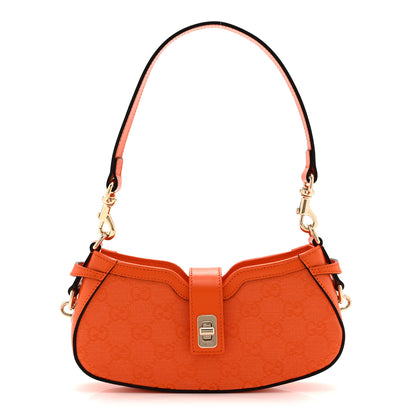 Gucci Calfskin Monogram Mini Moon Side Shoulder Bag Orange 1 of 10