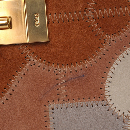 Chloe Suede Calfskin Patchwork Drew Shoulder Bag Motty Grey 10 of 10