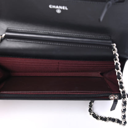Chanel Lambskin Quilted Wallet On Chain WOC Black 4 of 4