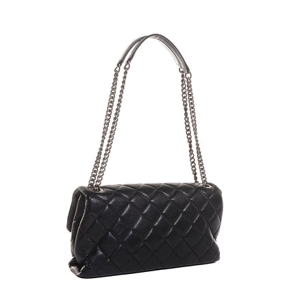 Chanel Shiny Lambskin Quilted Medium Burgundy Rocks Flap Black 3 of 9