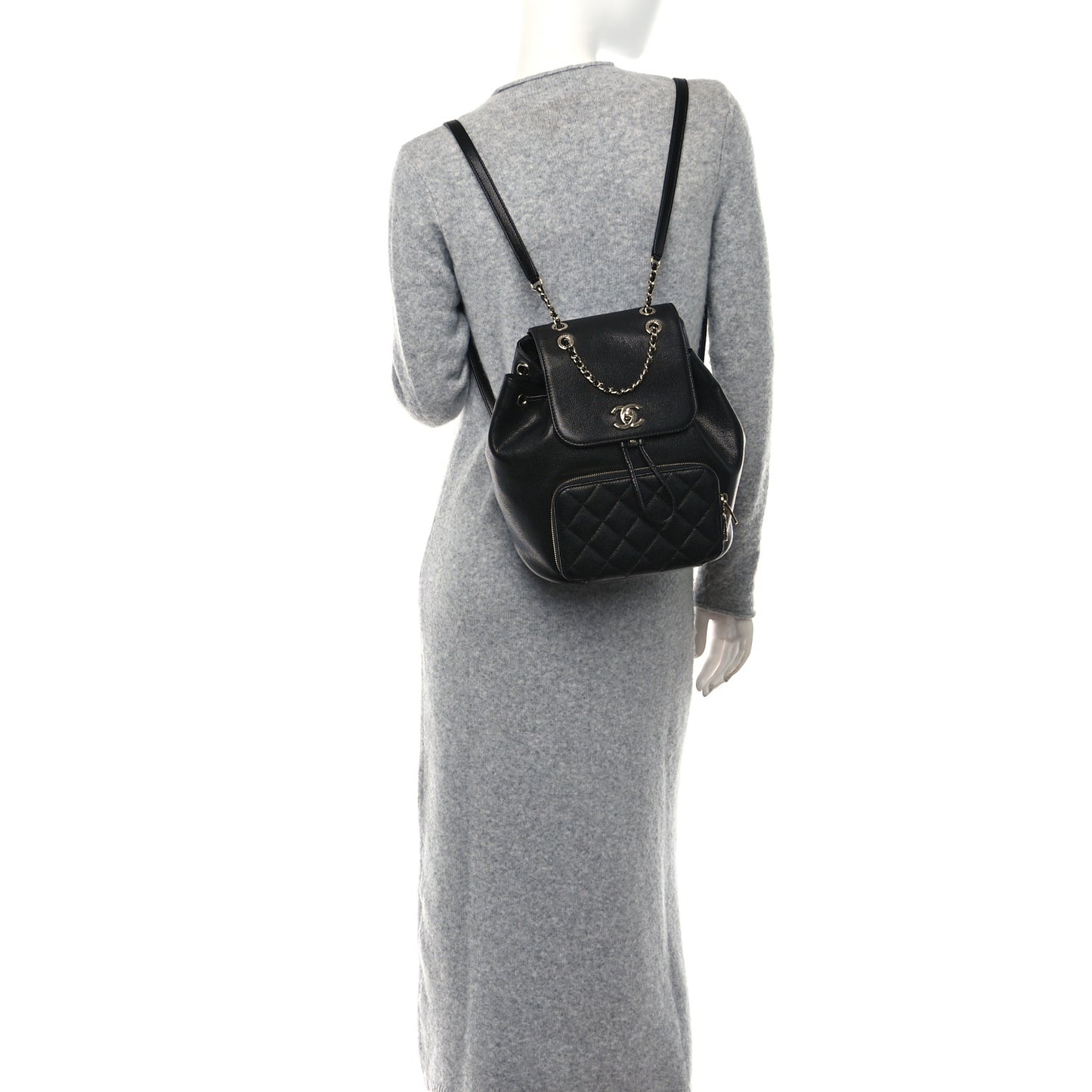 Caviar Quilted Business Affinity Backpack Black