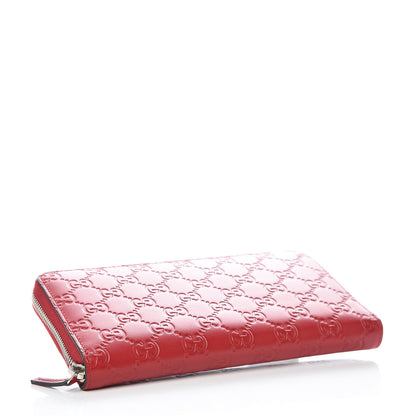 Gucci Guccissima Signature Zip Around Organizer Wallet Hibiscus Red 4 of 8