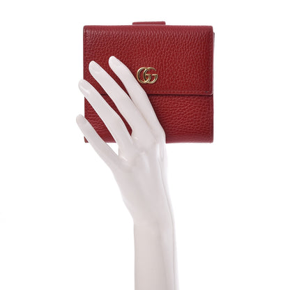 Gucci Dollar Calfskin Double G French Flap Wallet Hibiscus Red 2 of 11