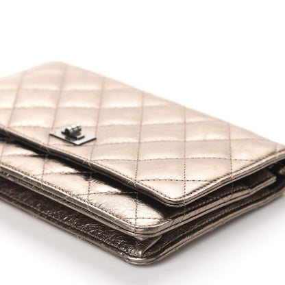 Chanel Metallic Aged Calfskin Quilted Reissue Wallet On Chain WOC Bronze 7 of 12