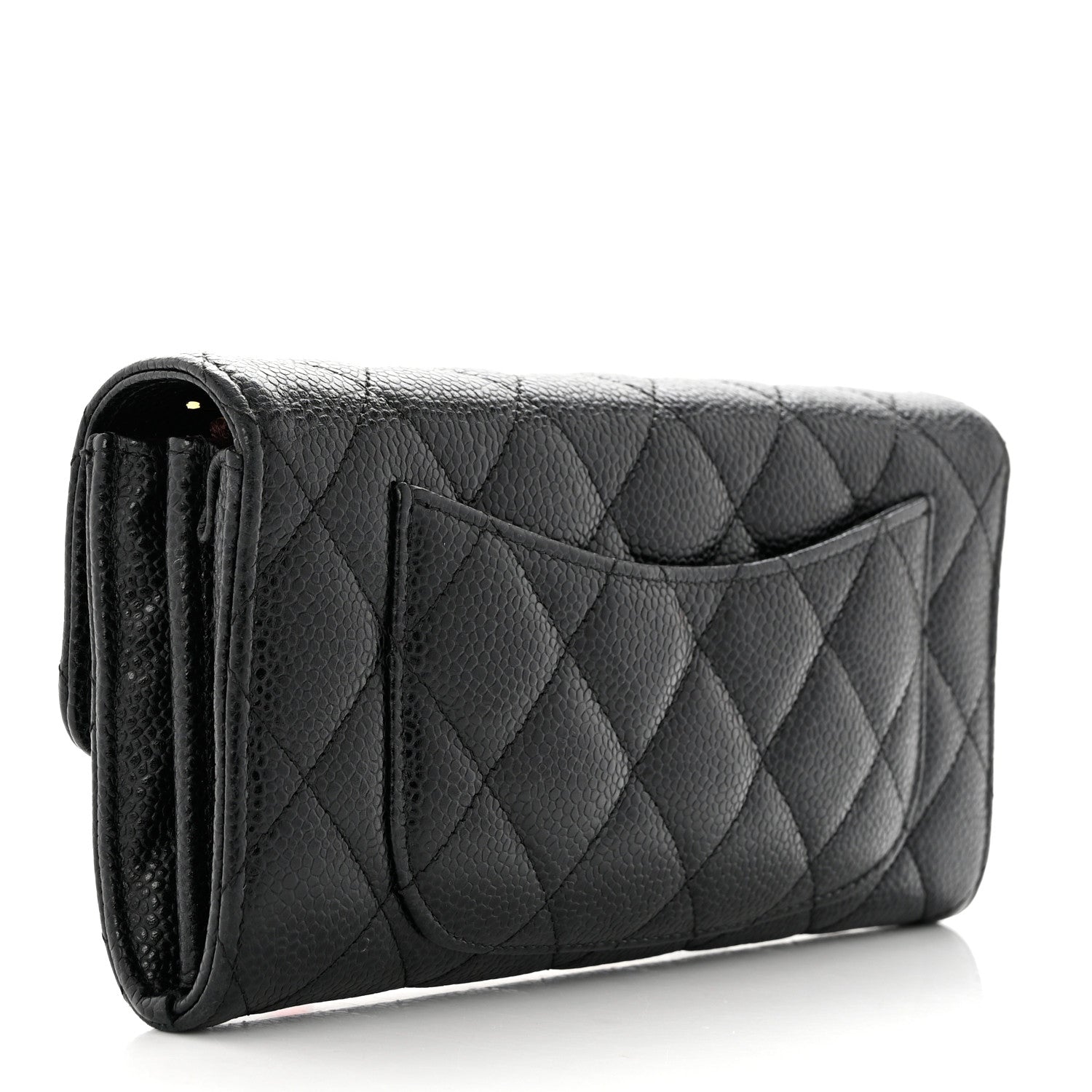 Chanel Caviar Quilted Large Gusset Flap Wallet Black 3 of 9