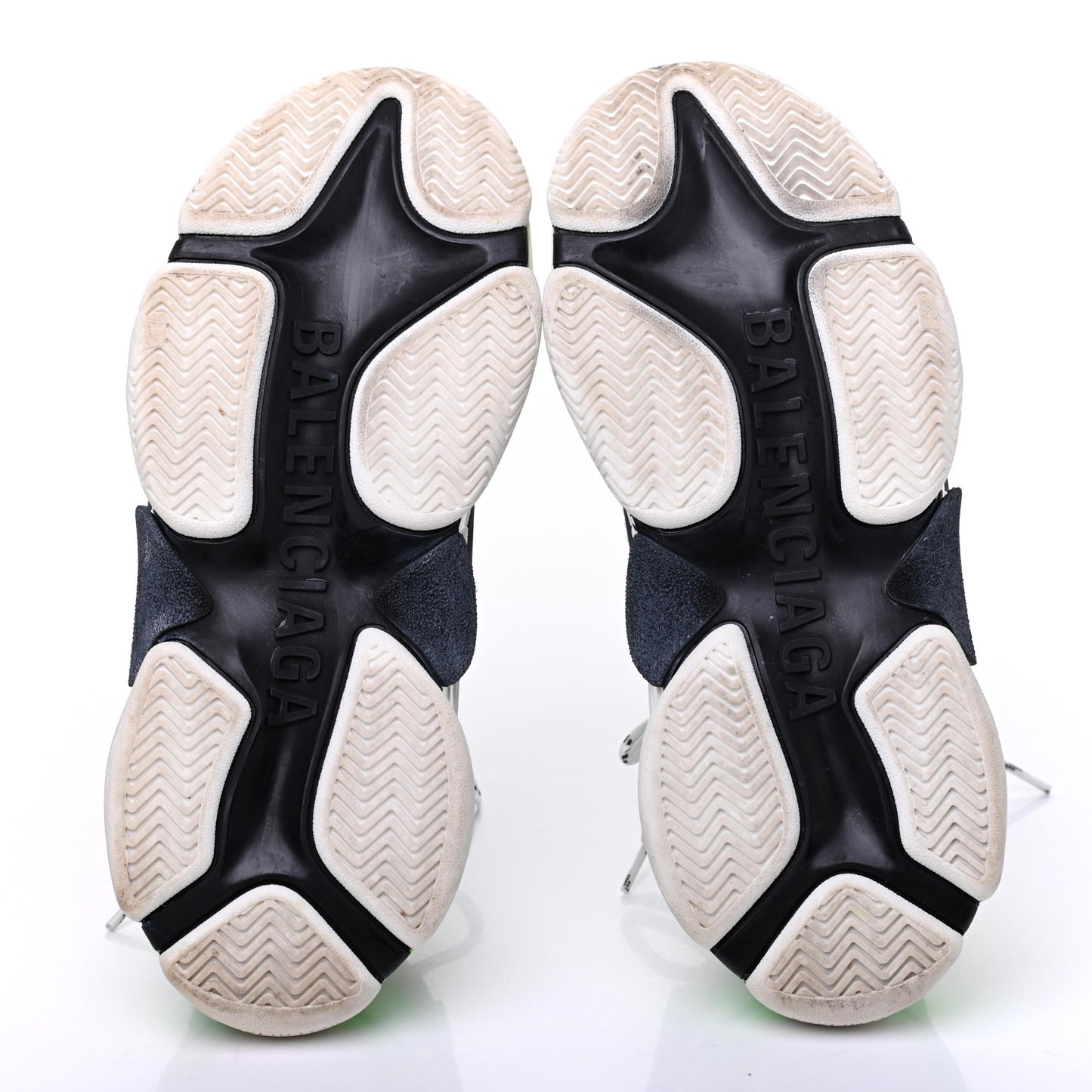 Fabric Mesh Womens Triple S Sneakers 37 White Green Fluo Black