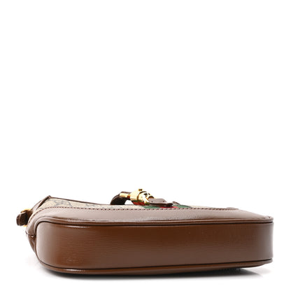 Gucci GG Supreme Monogram Azalea Calfskin Web Mini Jackie 1961 Hobo Beige Ebony Brown Sugar 4 of 10