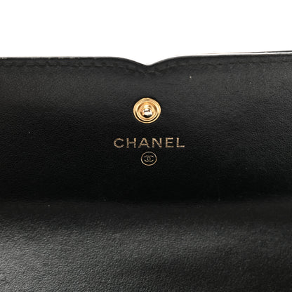 Chanel Caviar Quilted Filigree Large Gusset Flap Wallet Black 6 of 10
