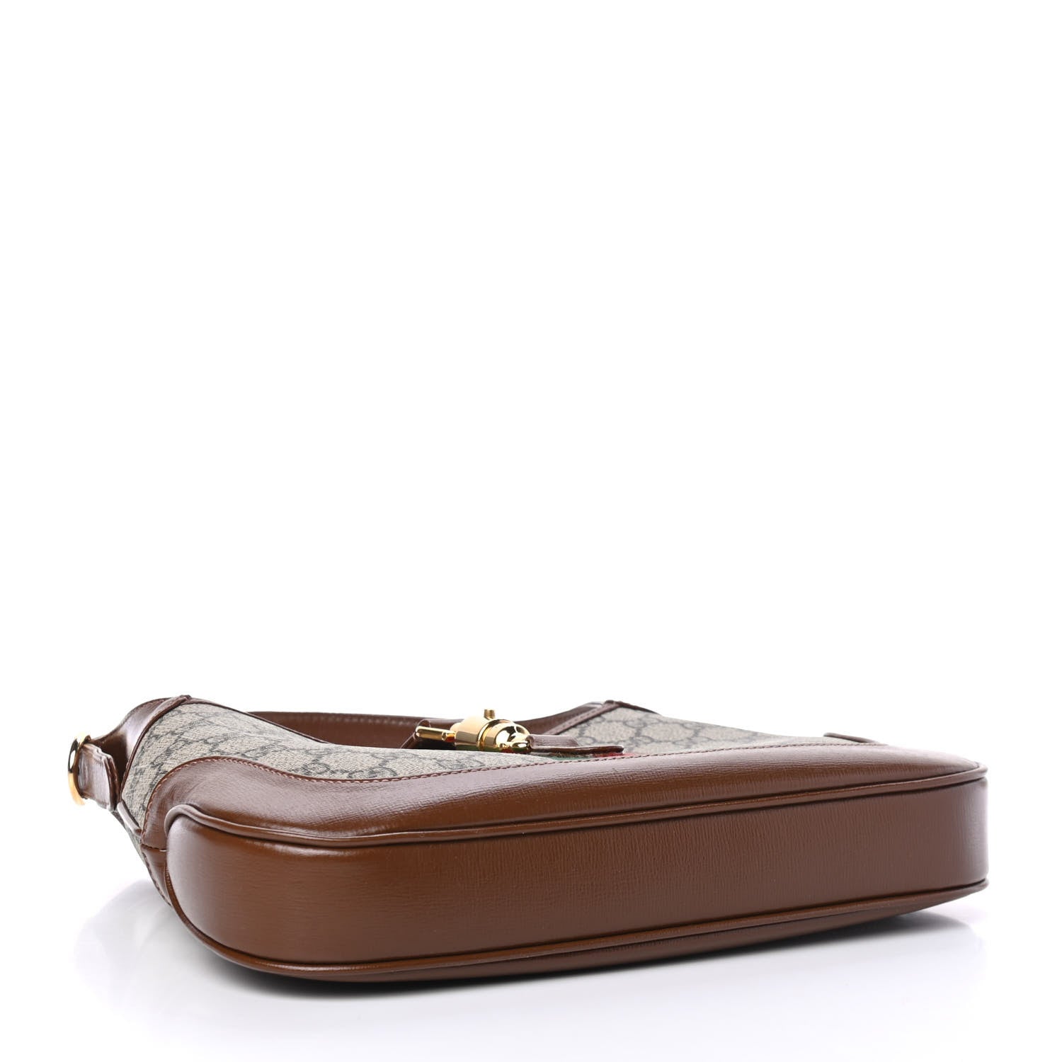 Gucci GG Supreme Monogram Azalea Calfskin Web Small Jackie 1961 Hobo Beige Ebony Brown Sugar 3 of 4