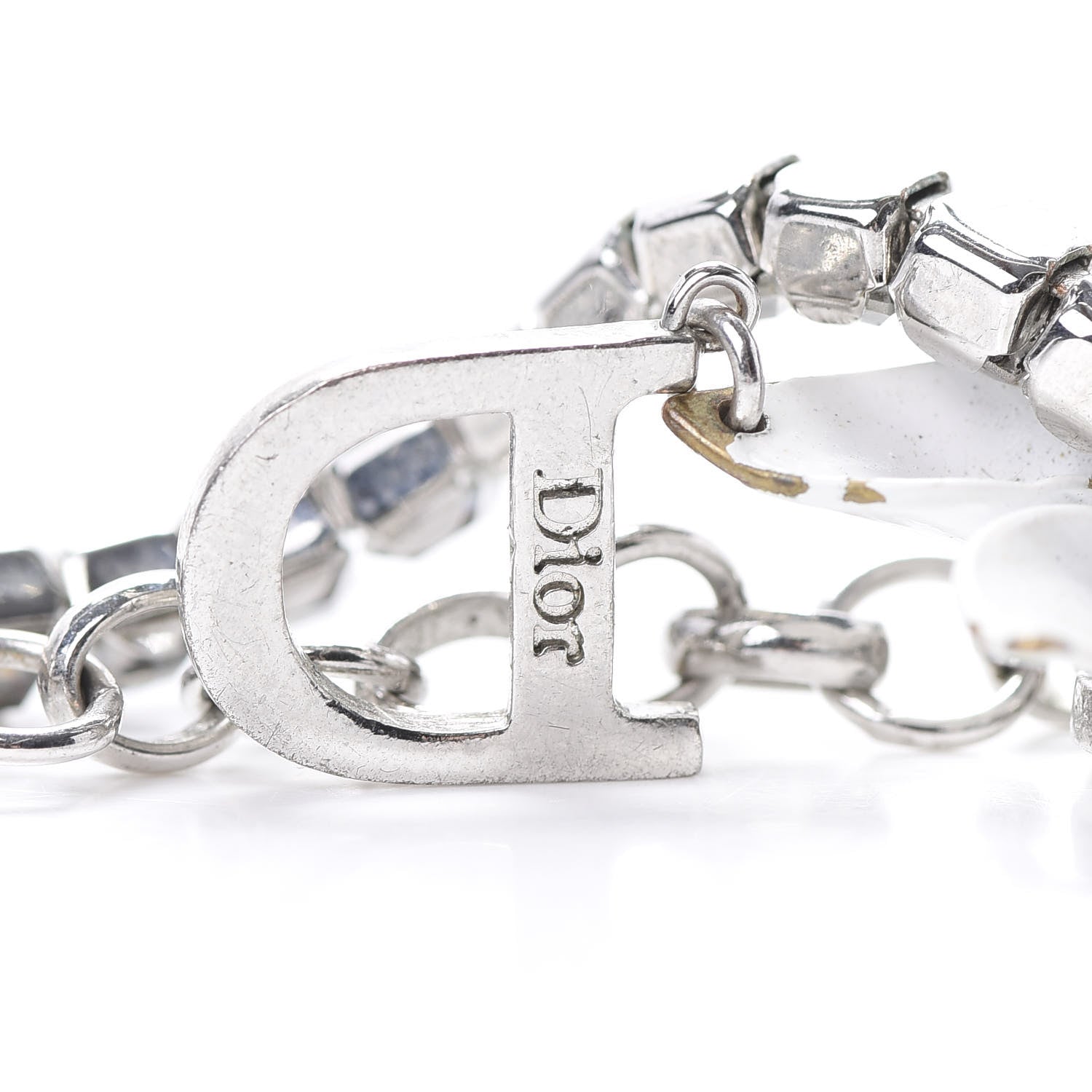 Christian Dior Crystal Flower Bracelet Silver White 4 of 5