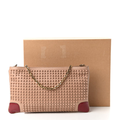 Christian Louboutin Calfskin Studded Loubiposh Chain Clutch Nude 11 of 11