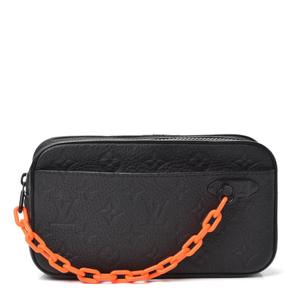 Louis Vuitton Taurillon Monogram Uniformes Solar Ray Soft Pochette Volga Belt Bag Black 1 of 9