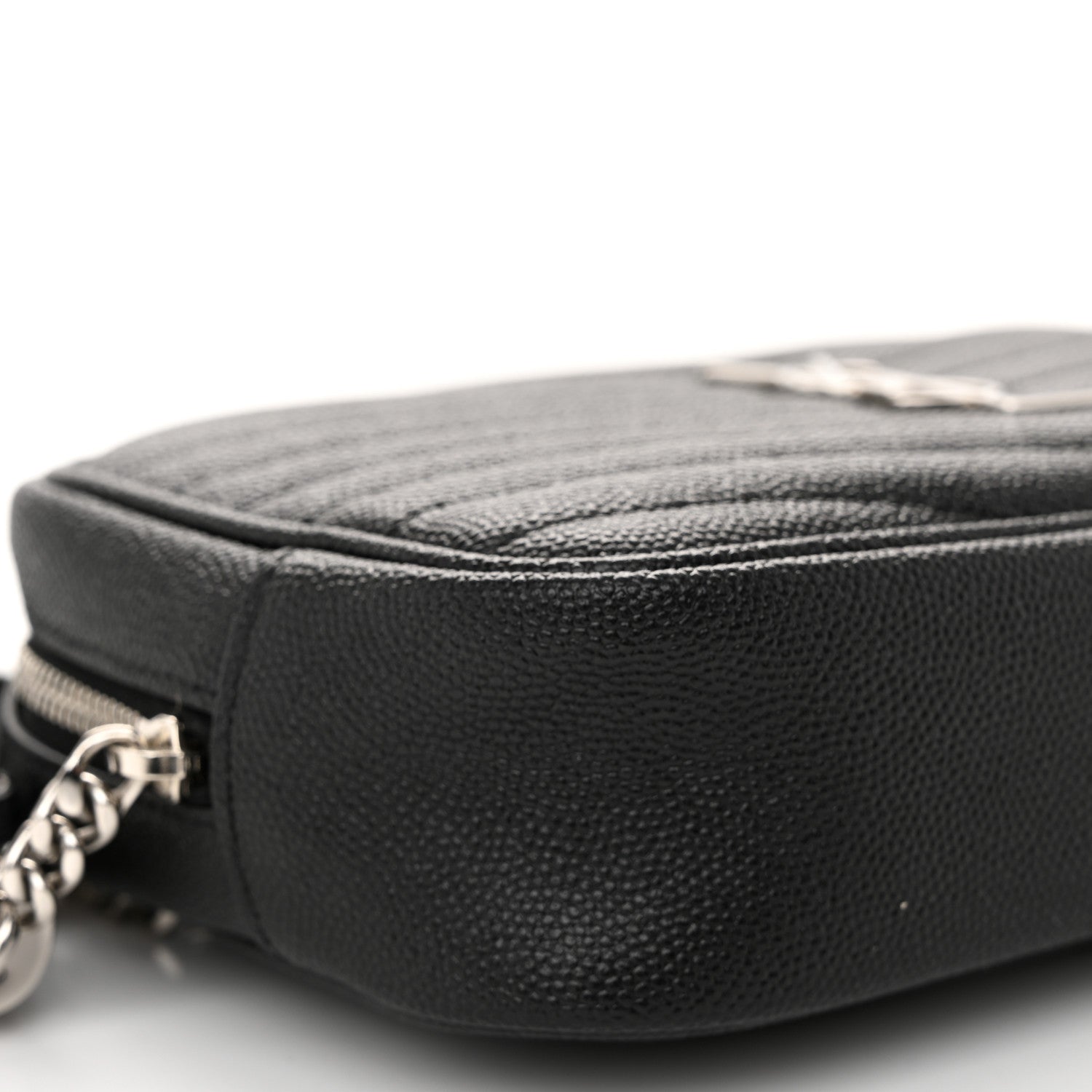 Saint Laurent Grain De Poudre Matelasse Monogram Mini Lou Camera Bag Black 9 of 11