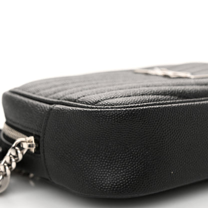 Saint Laurent Grain De Poudre Matelasse Monogram Mini Lou Camera Bag Black 9 of 11
