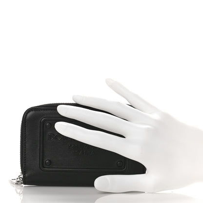 Dolce & Gabbana Calfskin Debossed Logo Small Zip Around Wallet Black 2 of 8
