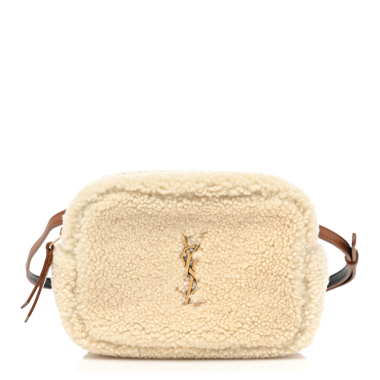 Shearling Monogram Lou Belt Bag Beige