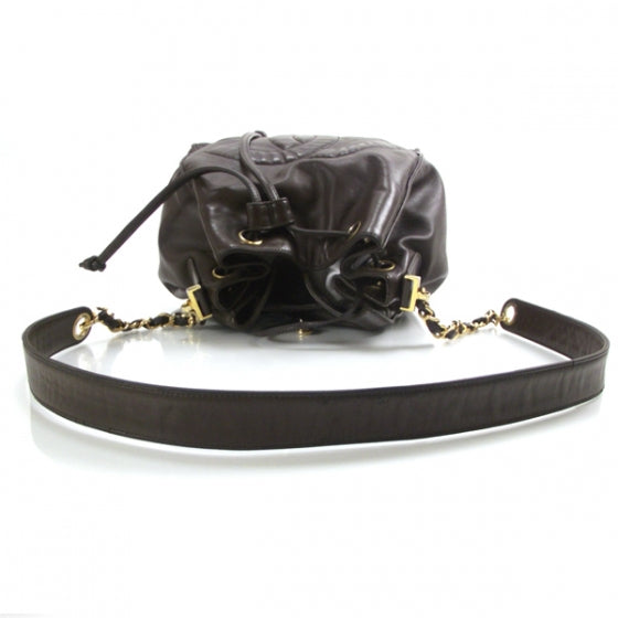 Chanel Lambskin CC Drawstring Shoulder Bag Brown 6 of 10