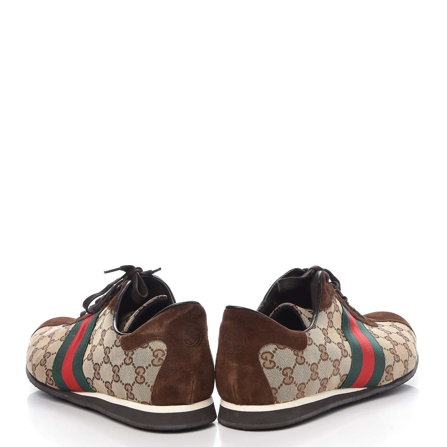 Gucci GG Monogram Suede Vintage Web Mens Sneakers 12.5 Dark Chestnut 10 of 14