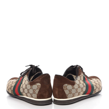 Gucci GG Monogram Suede Vintage Web Mens Sneakers 12.5 Dark Chestnut 10 of 14
