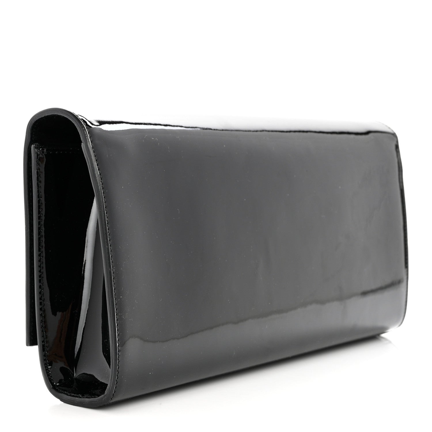 Saint Laurent Patent Classic Monogram Cassandre Clutch Black 3 of 7