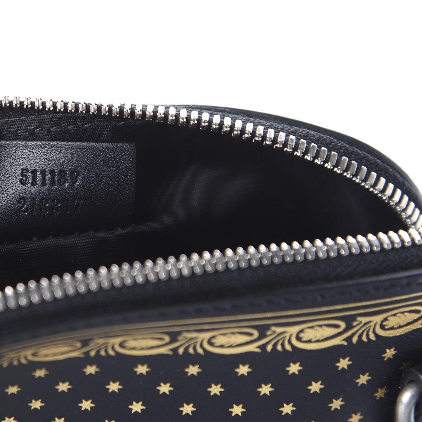 X SEGA Calfskin GUCCY Stars Mini Dome Shoulder Bag Black Gold