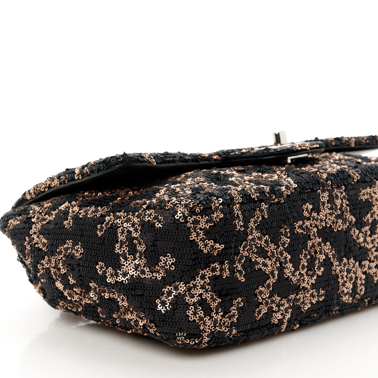 Chanel Sequin Medium Single Flap Black Gold 10 of 11