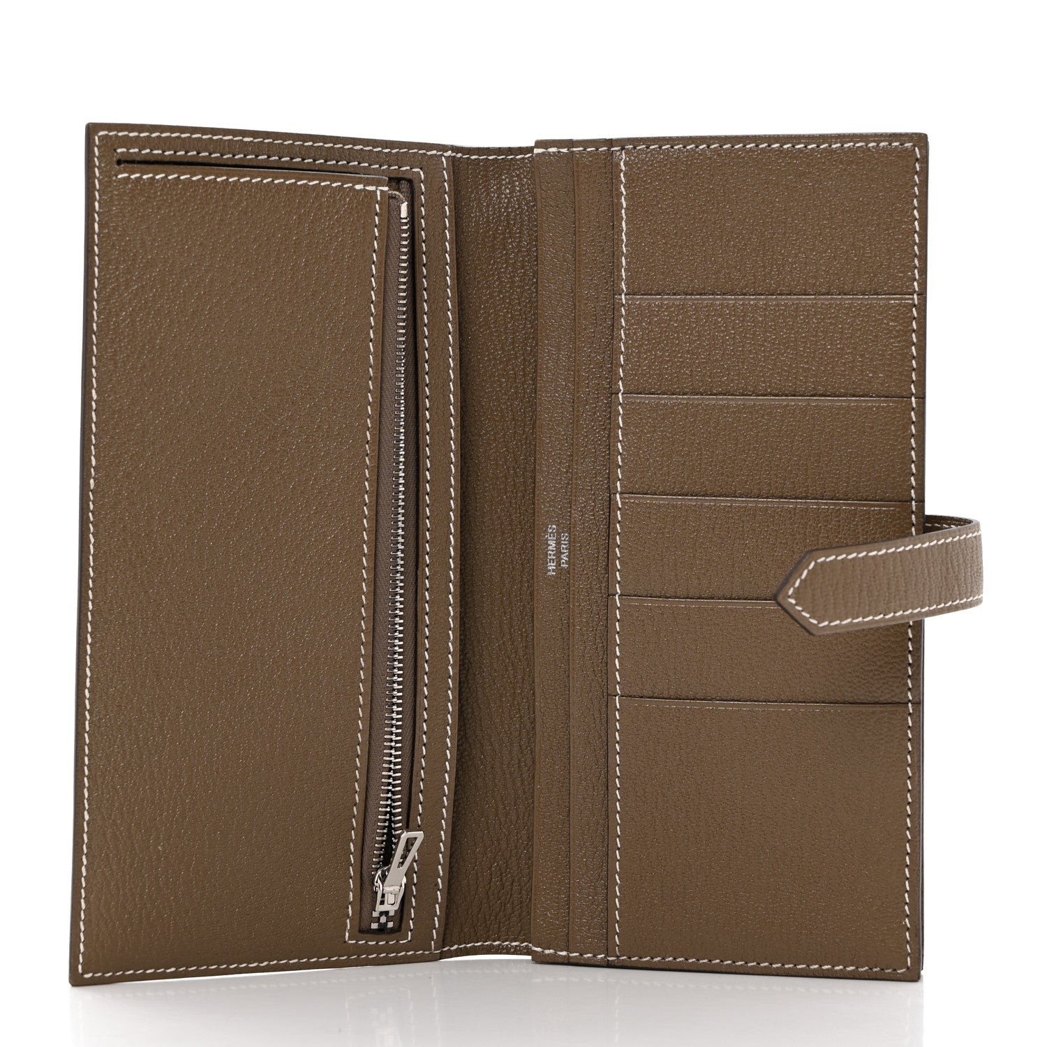 Hermes Chevre Mysore Bearn Gusset Wallet Etoupe 5 of 8