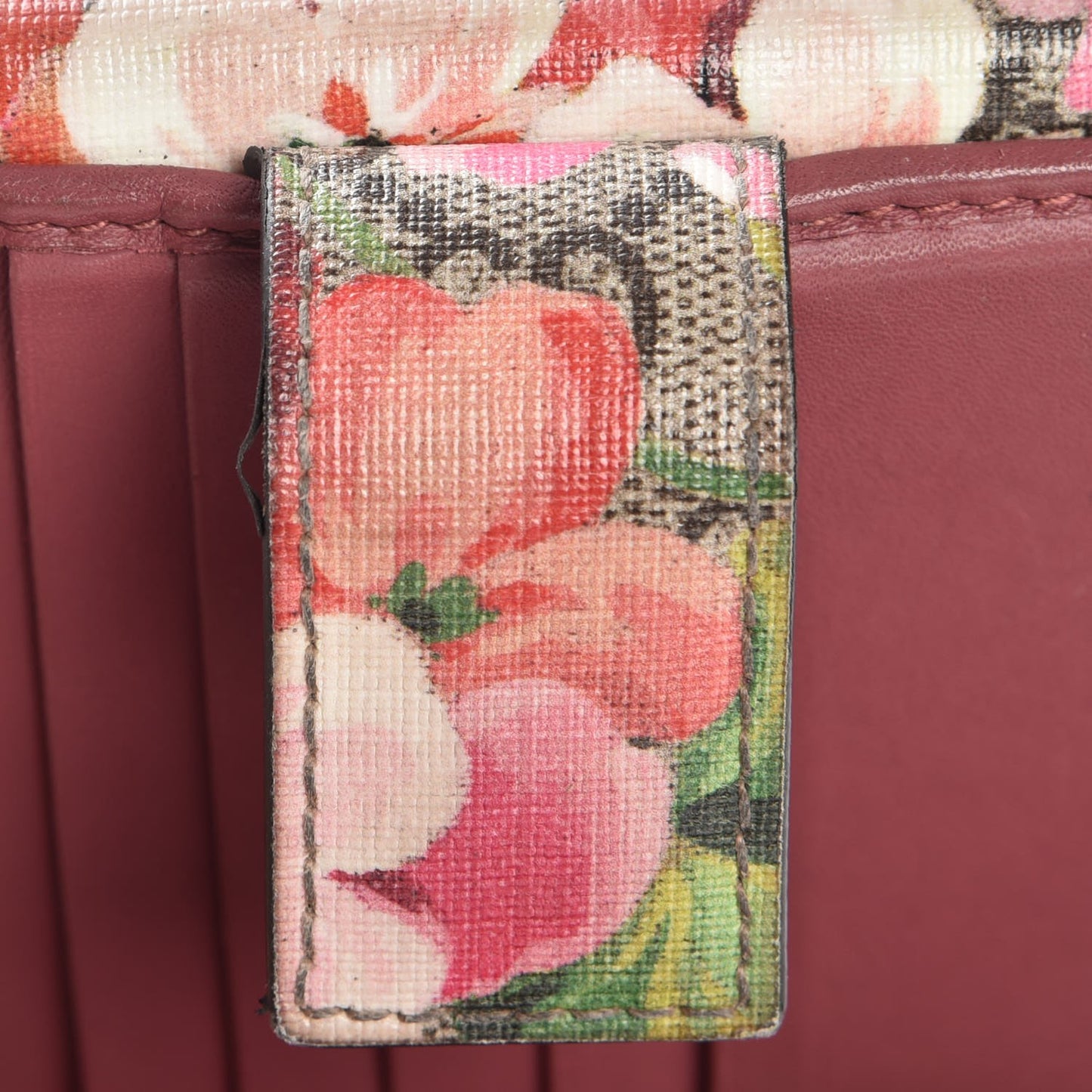 GG Supreme Monogram Blooms French Flap Wallet Beige Multicolor Dry Rose