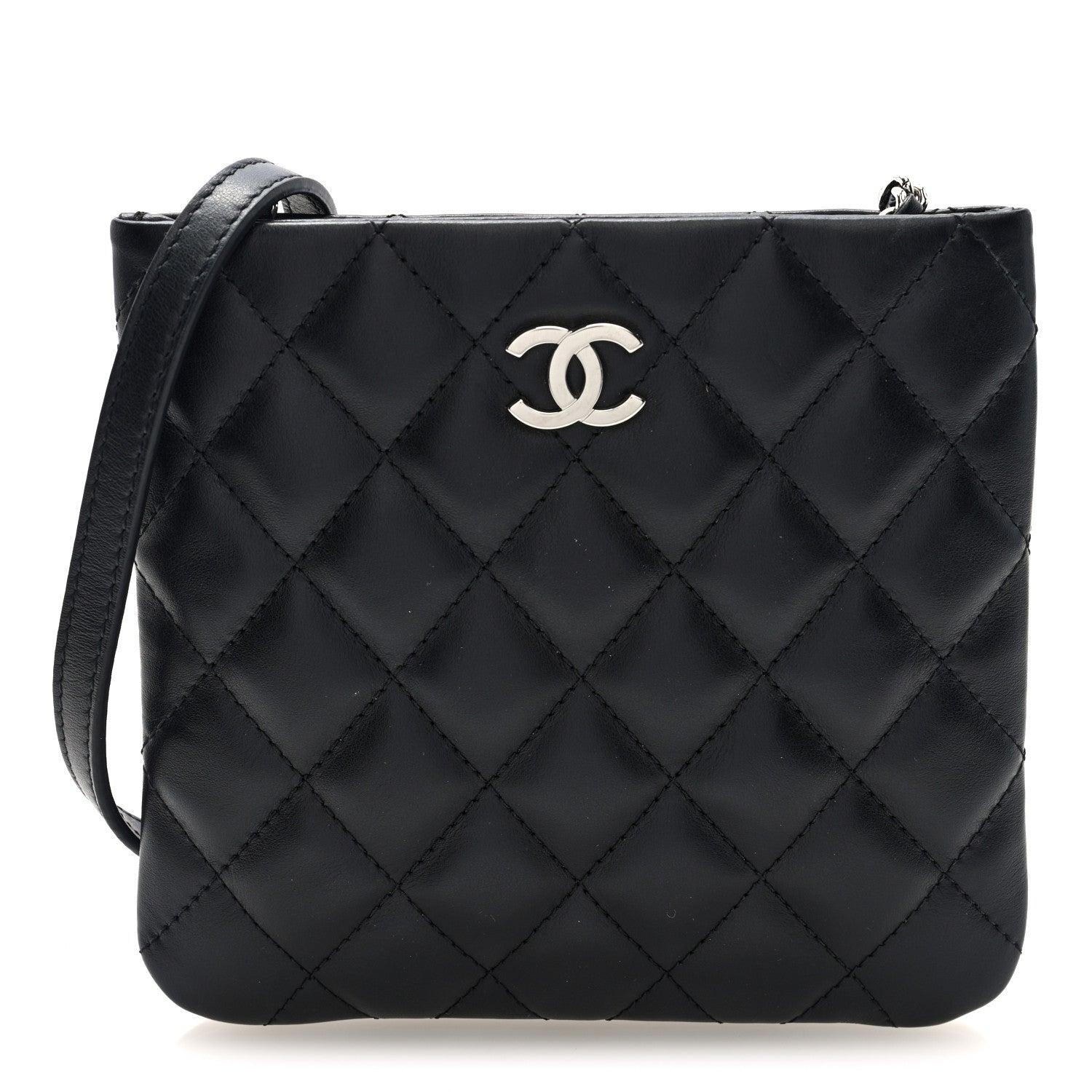 Chanel Lambskin Quilted Uniform Crossbody Bag Black 1 of 11