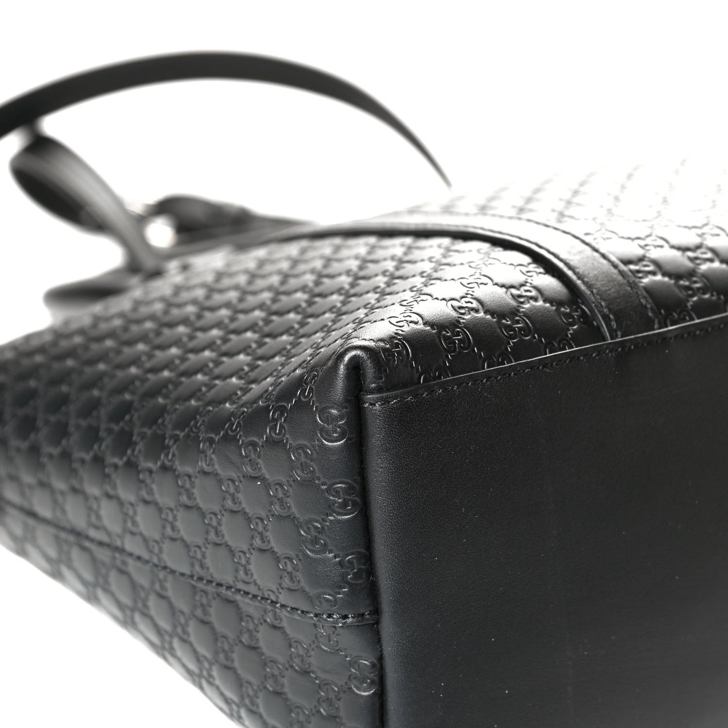 Soft Microguccissima Small Zippered Satchel Black