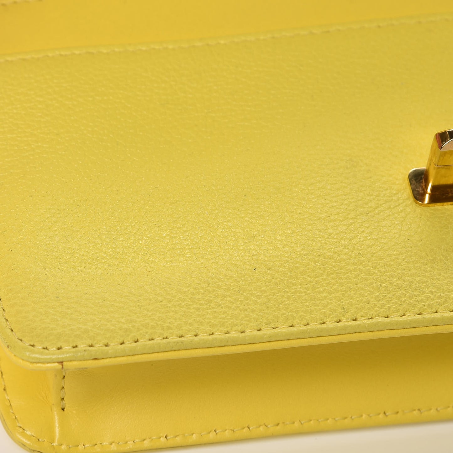 Calfskin Chain Wallet Yellow