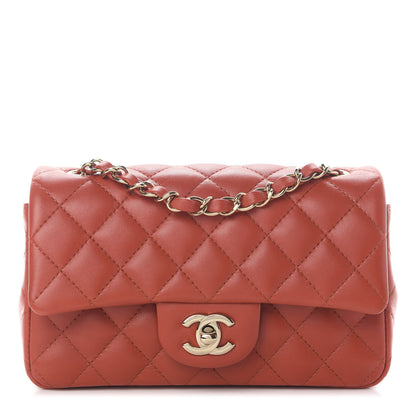 Chanel Lambskin Quilted Mini Rectangular Flap Brown 1 of 11