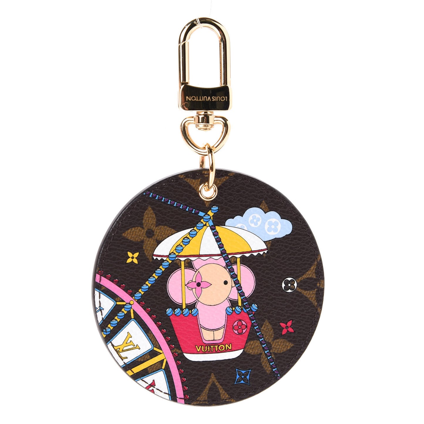 Monogram 2020 Christmas Animation Big Wheel Bag Charm Key Ring Rose Ballerine