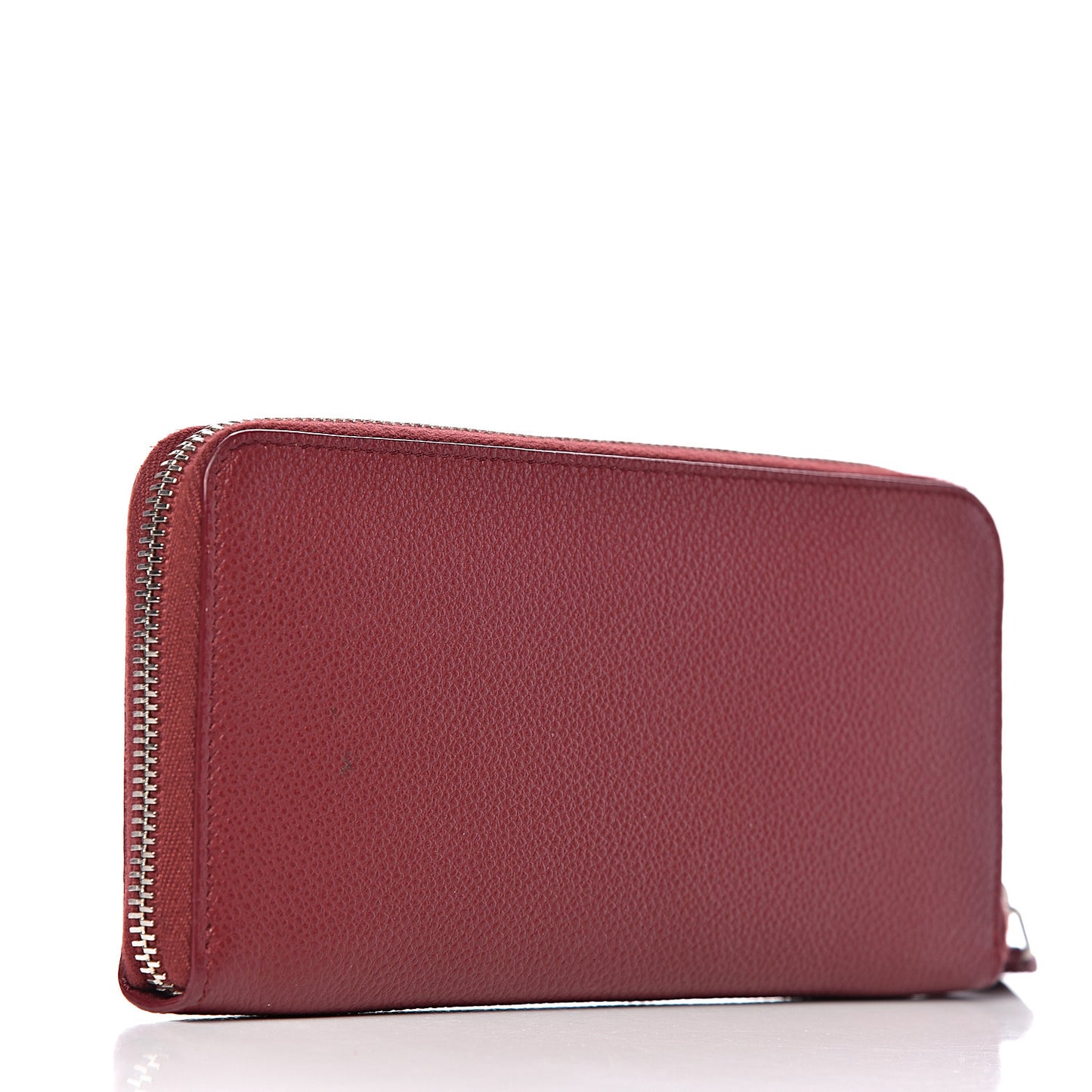 Grained Calfskin Rive Gauche Zip Around Wallet Palissandre