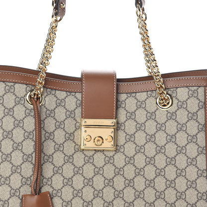 Gucci GG Supreme Monogram Medium Padlock Tote Beige Cuir 5 of 9