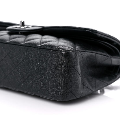 Chanel Metallic Caviar Quilted Medium Double Flap Dark Charcoal 9 of 10